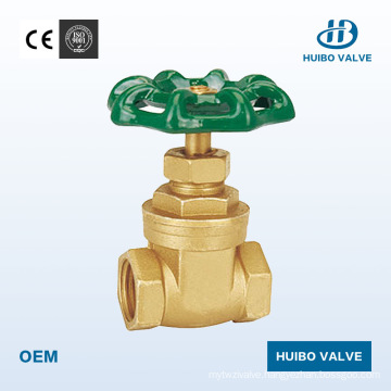 Green Handle Color Forged Brass Gate Valve with Size 1/2"-4"